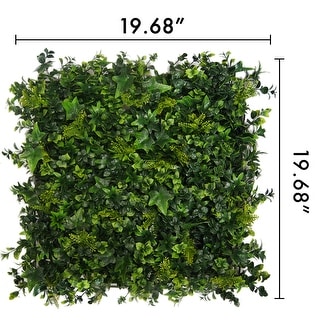 Indoor/Outdoor Mixed Artificial Outdoor Foliage Wall Panels (Set of 4) - Green