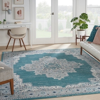 Porch & Den Dobbin Vintage Persian Medallion Farmhouse Area Rug
