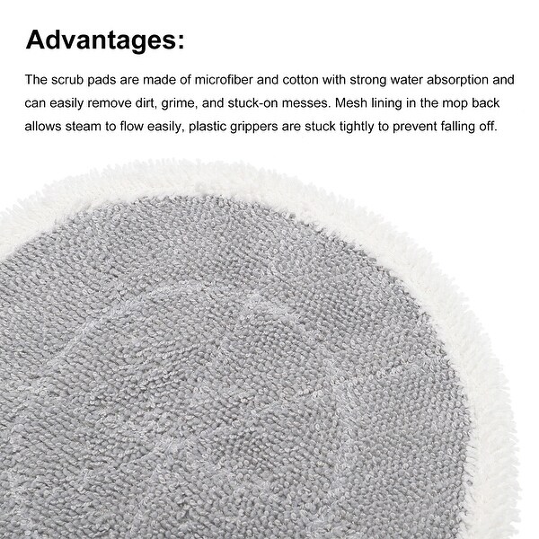 Steam Mop Pads for S7000AMZ S7001 Steam Mop (Black Gray,White, Pack of 4)