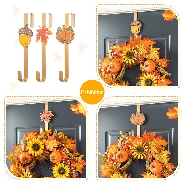 Glitzhome 26"H Fall Sunflower Pumpkin Leaf Swag for Thanksgiving