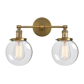 2 light globe glass wall sconce