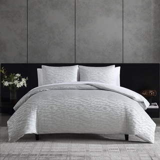 Vera Wang Illusion Grey Duvet Cover Set
