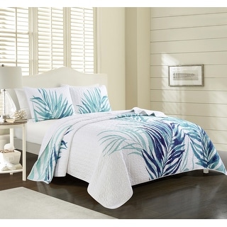 Palm Leaf Tropical Garden Ultra-Soft Microfiber Quilt Set