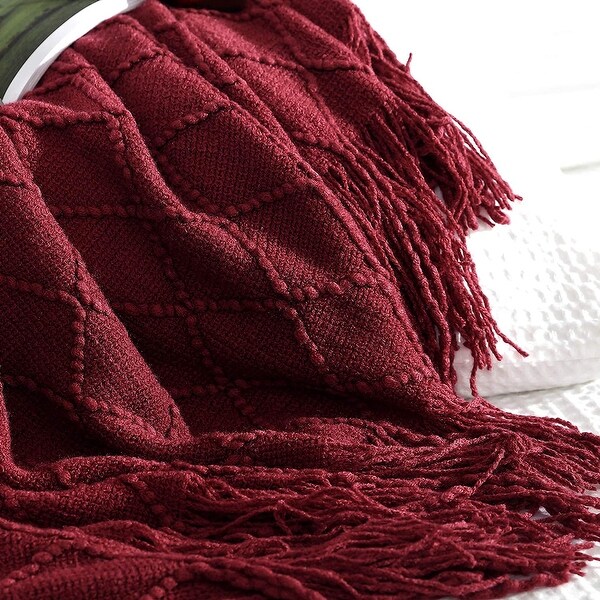 Acrylic Knit Throw Blanket for Couch