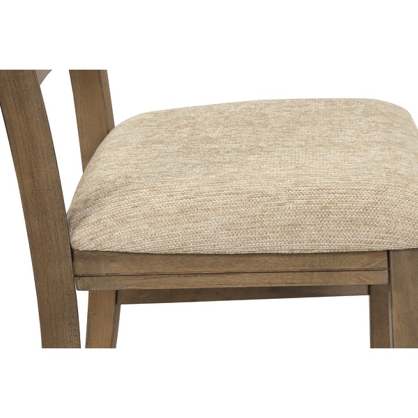 Roundhill Furniture Raven Wood 9-Piece Dining Set, Extendable Trestle Dining Table with 8 Chairs, Glazed Pine Brown