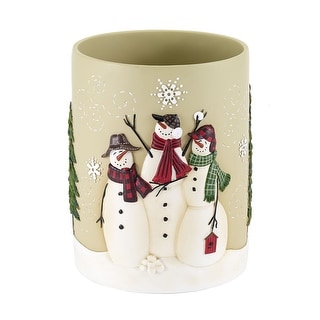 Avanti Snowmen Gathering Wastebasket - Multicolor