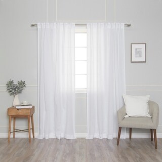 Aurora Home French Linen Back Tab Single Curtain Panel