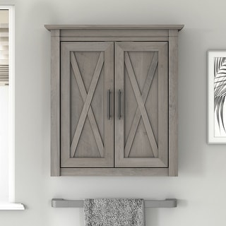 Key West Bathroom Wall Cabinet with Doors by Bush Furniture