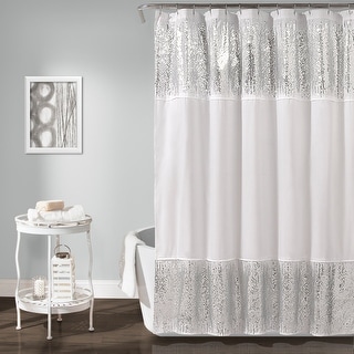Lush Decor Polyester Shimmer Sequins Shower Curtain