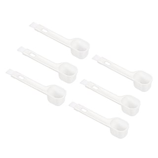 Coffee Espresso Brush 6 Pack 2 in 1 Grinder Brush with PP Spoon White