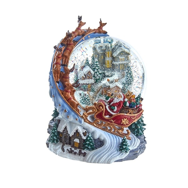 Kurt Adler 120MM Battery-Operated Musical Santa and SLED Waterglobe