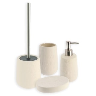 Relax Sandstone Bath Accessories Ivory Set