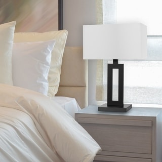 Copper Grove Khmelny 20-inch Matte Table Lamp with White Linen Shade