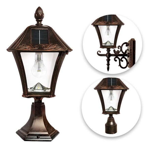 Baytown Bulb Solar Light with GS Solar LED Light Bulb Wall/Pier/3" Fitter Mounts