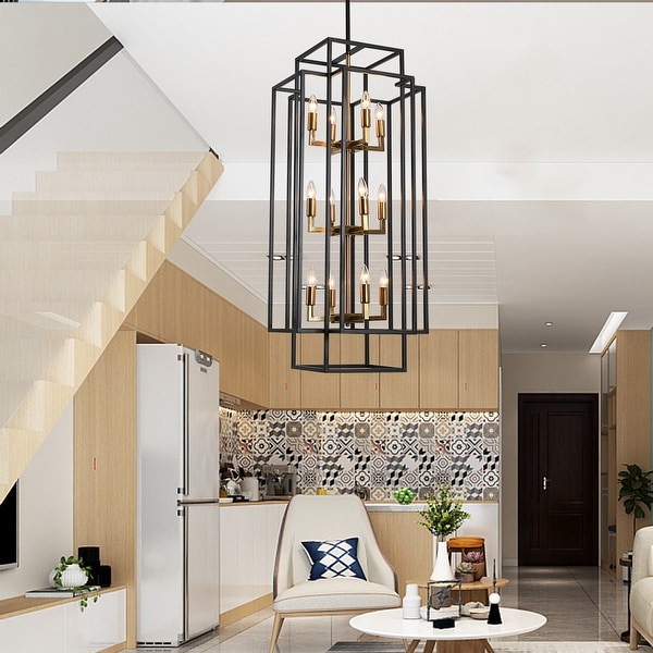 Farmhouse Lantern Pendant Light, Industrial Hanging Lantern Chandelier