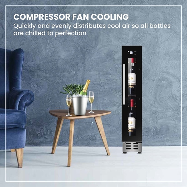 Equator Super-Slim 9 bottle Built-in/Freestanding Wine Ref with 7 color LED Lights