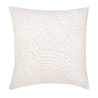 Pearl Swirl Hand Beaded Decorative Accent Throw Pillow