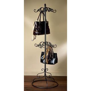 Black Metal 2-tier Coat or Purse Rack