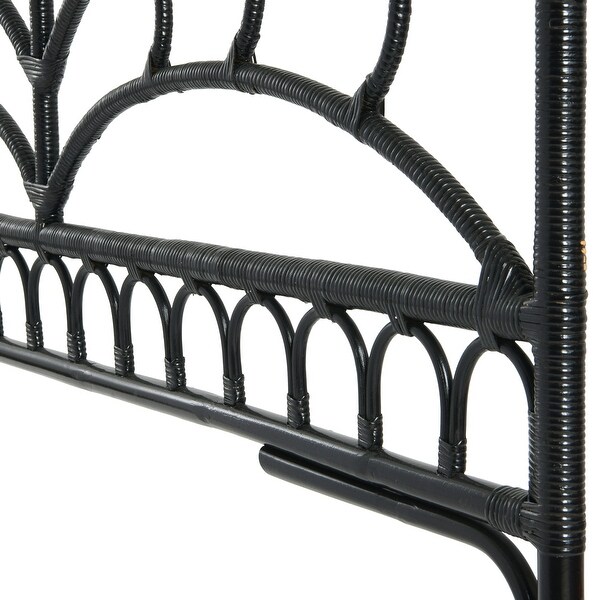 Rattan Headboard with Fountain Design