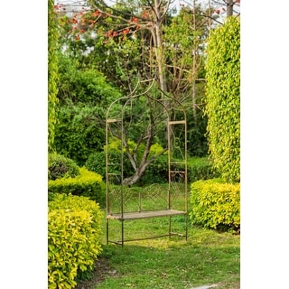 SAFAVIEH Outdoor Living Eloise Victorian Scroll Iron Arbor.