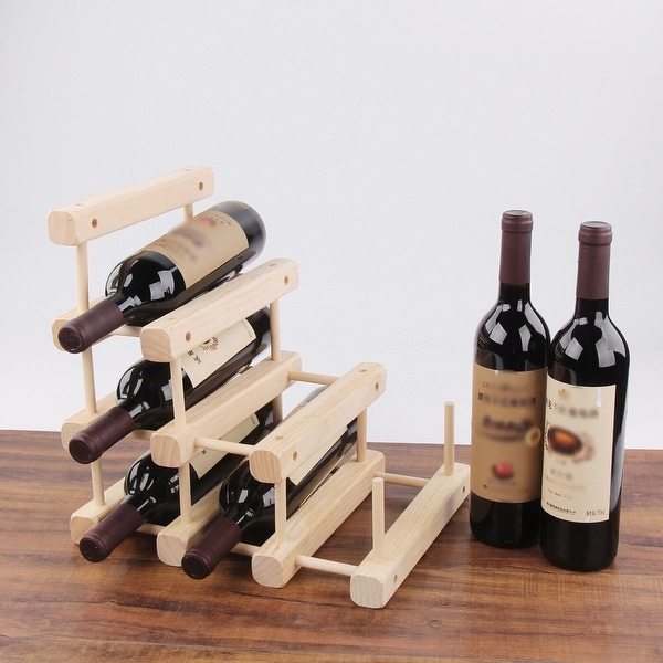 DIY Wood Wine Rack Stackable Bottle Holder for 20 Bottles - 20-Bottle
