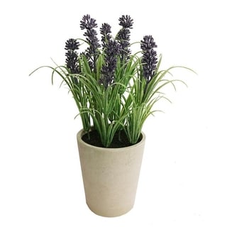 10" Faux Lavender Tabletop Plant Arrangement in Pot - Red