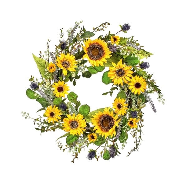 Sunflower & Thistle Wreath 24"