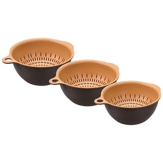 Strainer Colander Bowl Set Double Layer Drain Basin and Basket - 28cm x 23.5cm x 11cm