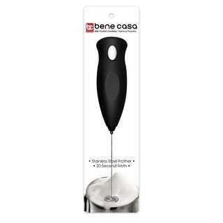 Bene Casa cordless milk frother, fast milk frother, hot and cold milk frother, portable milk frother, easy grip, wipe clean
