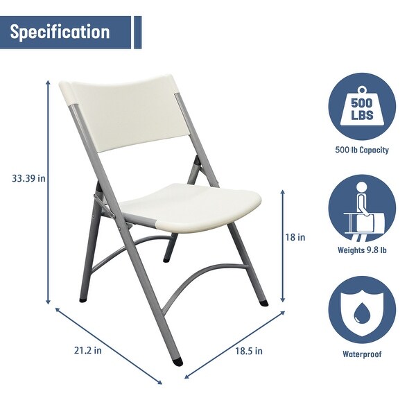 SUMKEA Banquet Folding Chairs for Indoor & Outdoor, Set of 4 - White