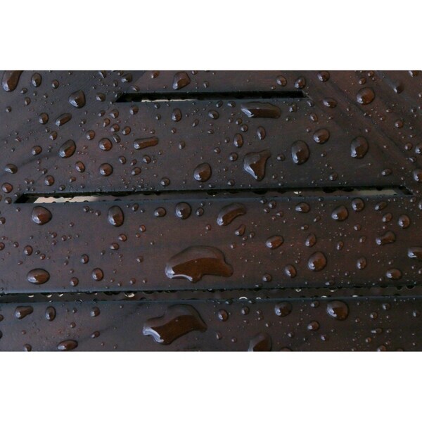 DecoTeak Eleganto 29" Extended Length Solid Teak Shower Stool With LiftAide Arms And Shelf - WoodLand Brown Finish