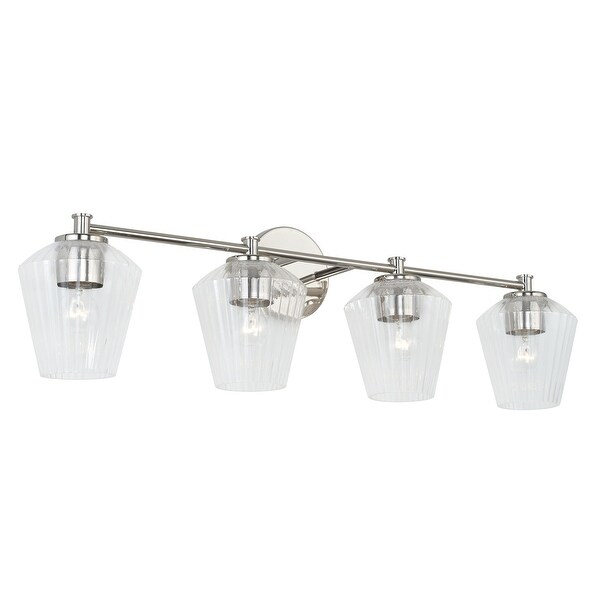 Capital Lighting 4 Light 33" Wide Bathroom Vanity Light with Ribbed