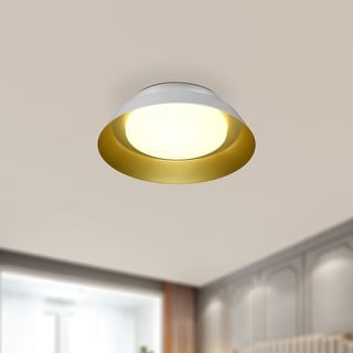 Daphne Gold Plate LED Flush Mount Ceiling Light 13"