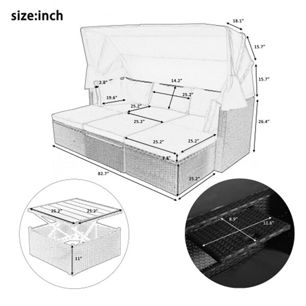 4 piece wicker pool sofa set wicker patio furniture with blue finish