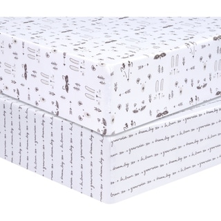Sammy and Lou Scandi Animal 2 Pack Microfiber Fitted Crib Sheet
