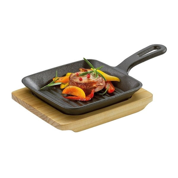 Kuechenprofi BBQ Grill / Serving Pan with Wooden Board
