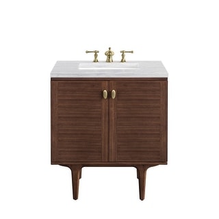 James Martin Vanities Amberly 30" Single Vanity, Mid-Century Walnut