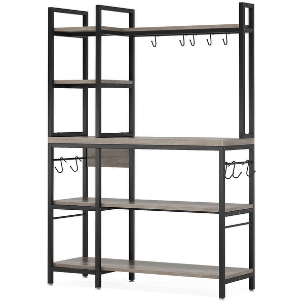 Kitchen Bakers Rack with Storage, 43 inch Microwave Stand 5-Tier Kitchen Utility Storage Shelf