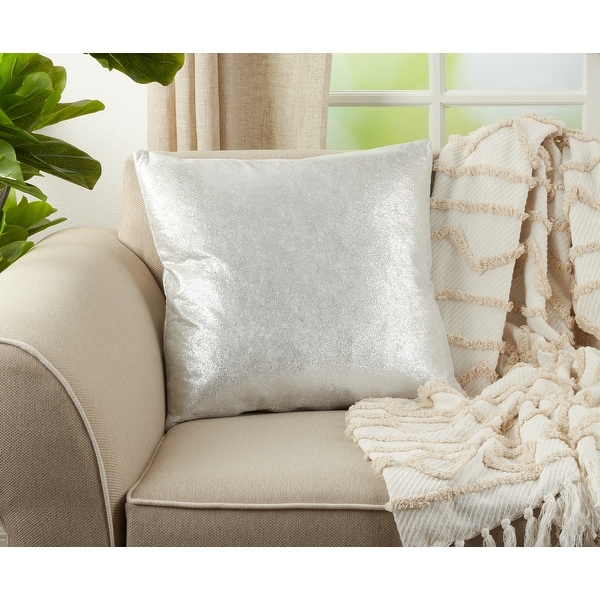 Shimmering Metallic Design Down Filled Throw Pillow