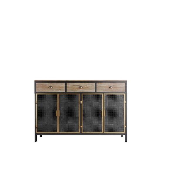 39.9" Modern Kitchen Storage Sideboard with Open Shelf & Two Doors Buffet Cabinet with Shelf