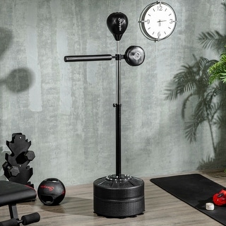 Soozier Free Standing Speed Bag, Adjustable Boxing Bag with Stand, Reflex Bar, Punching Pad and Suction Cup Base