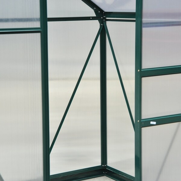 Outsunny 6' x 4' x 7' Twin Wall Polycarbonate Walk-In Greenhouse for Outdoors - Clear