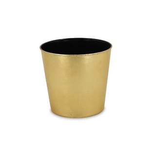 10.5" Gold and Black Tapered Round Planter