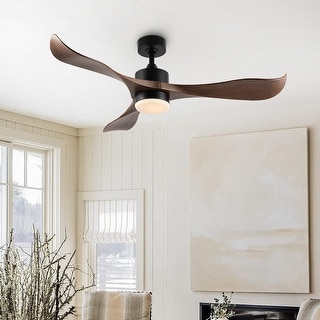 WINGBO 52" Modern Ceiling Fan with Lights and Remote, 3 Curved Blades - N/A
