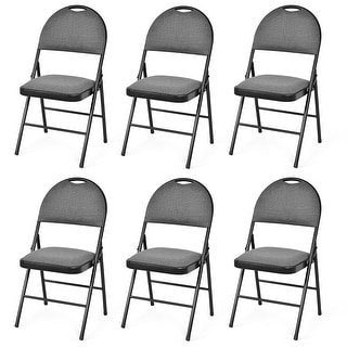 Metal Fabric Padded Folding Chair (Set of 6)