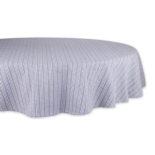French Blue Farmhouse Gingham Tablecoth 70 Round