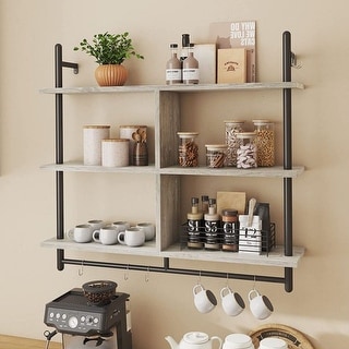 41" Floating Shelf with 4 Cube Display Shelf