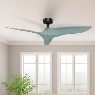 52" Modern Sage Green ABS 3-Blade Outdoor Ceiling Fan with Remote