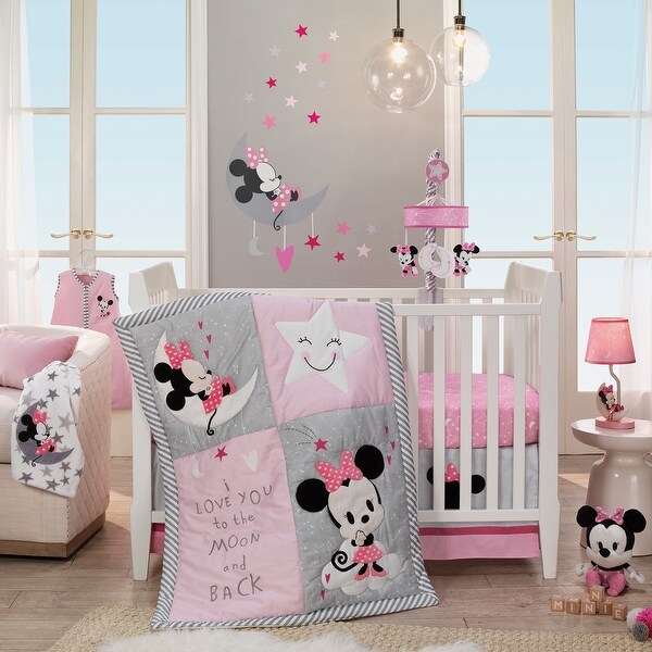 Disney Baby Minnie Mouse Pink/Gray Celestial Wall Decals by Lambs & Ivy