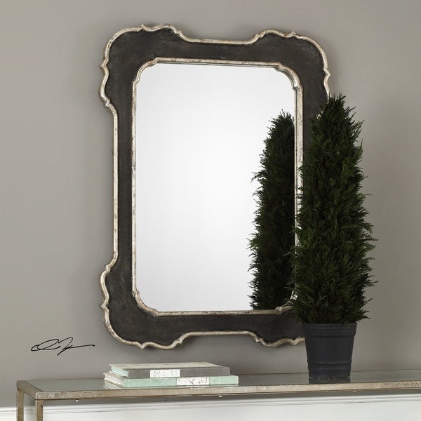 Uttermost Bellano Textured Aged Black Mirror
